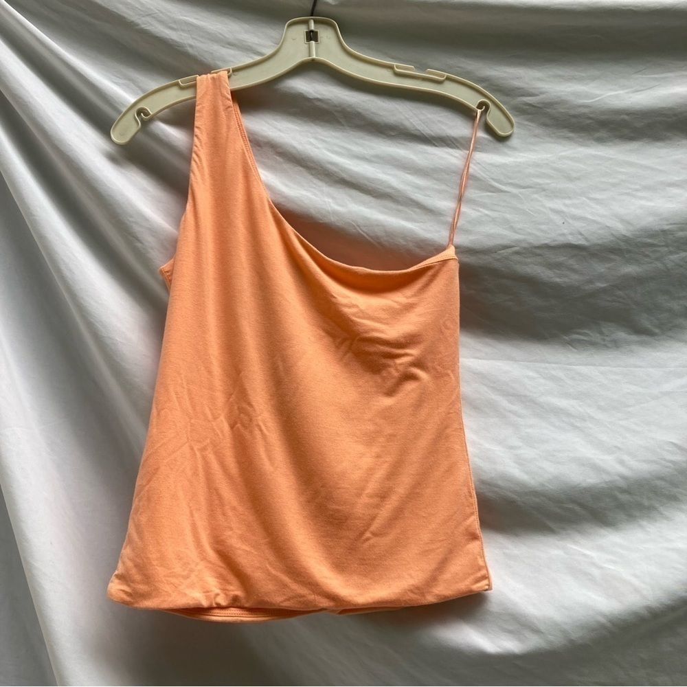 J. Crew NWT light orange one shoulder shirt, size small
